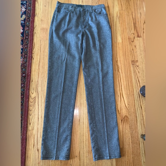 Versace Men’s Silver Metallic Grey Black Pants 33 / 47 90s Y2K - Picture 4 of 10